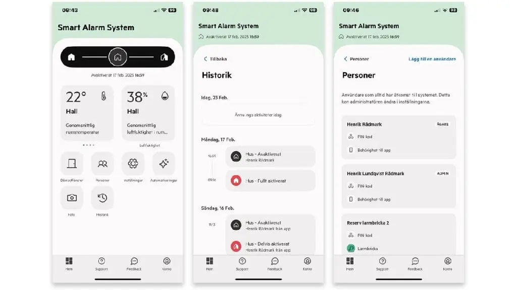 Sector Alarm app - exempel på hur man använder den.